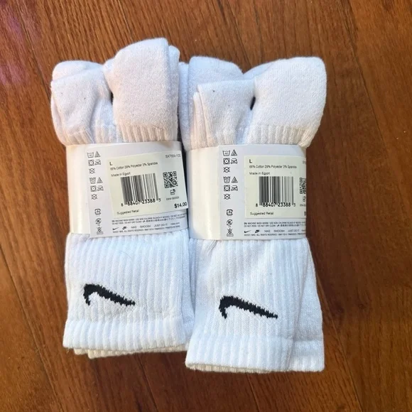 Nike Everyday White Crew Athletic Socks - Picture 2 of 2